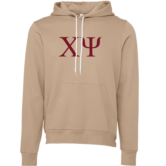 Chi Psi Embroidered Lettered Hooded Sweatshirts