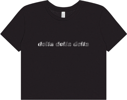 Delta Delta Delta Lace Print Crop Top