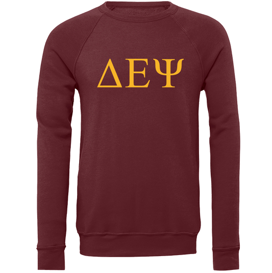 Delta Epsilon Psi Embroidered Lettered Crewneck Sweatshirts