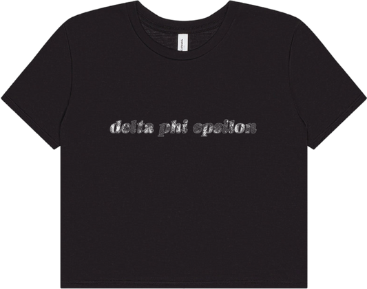 Delta Phi Epsilon Lace Print Crop Top