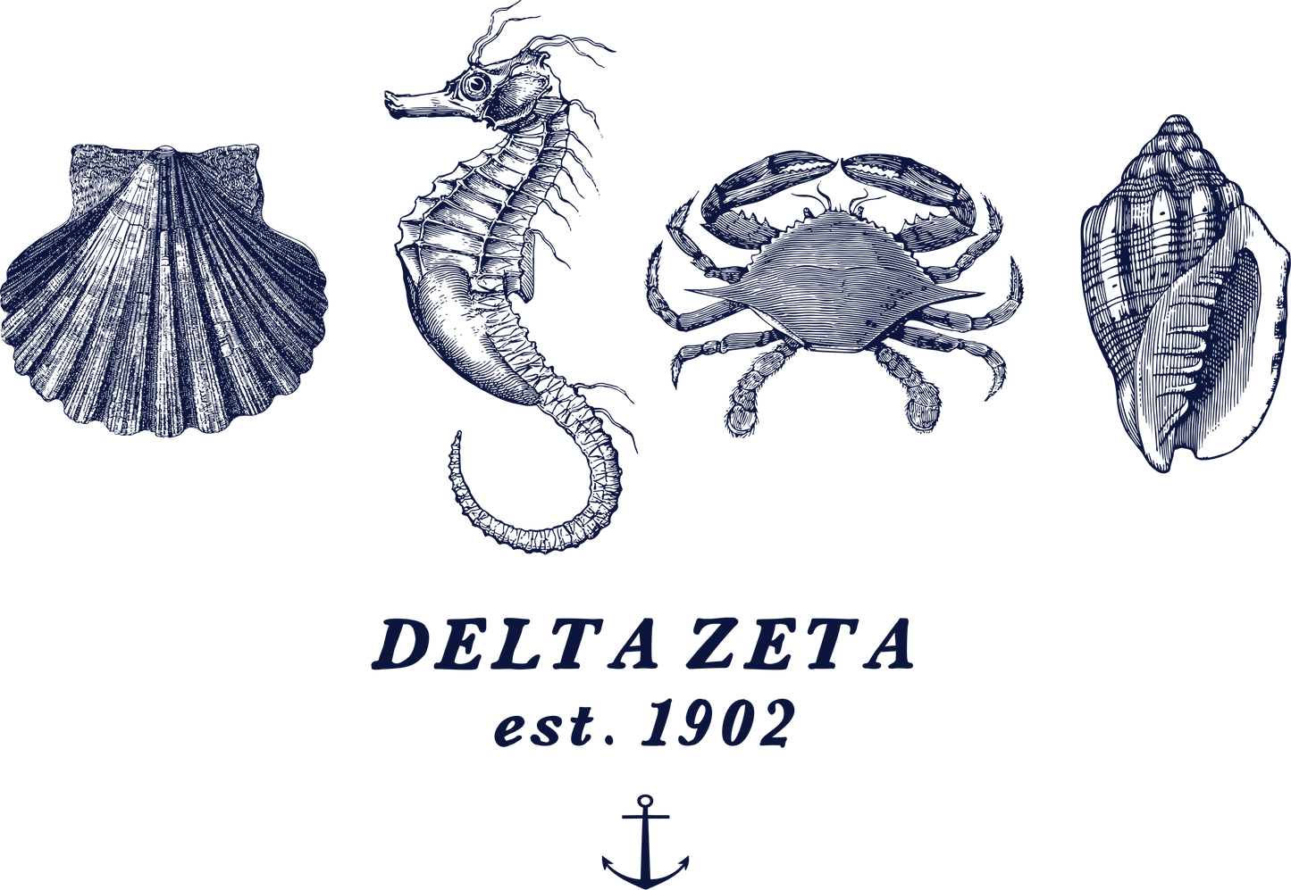 Delta Zeta Nautical Graphic Crewnecks