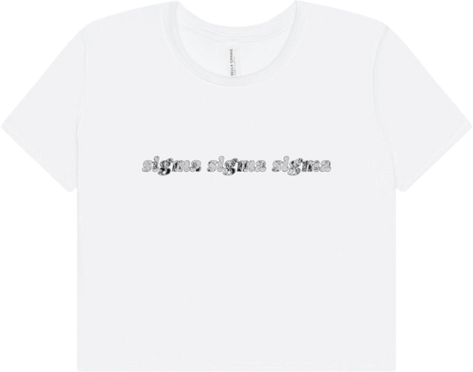 Sigma Sigma Sigma cropped tee in white
