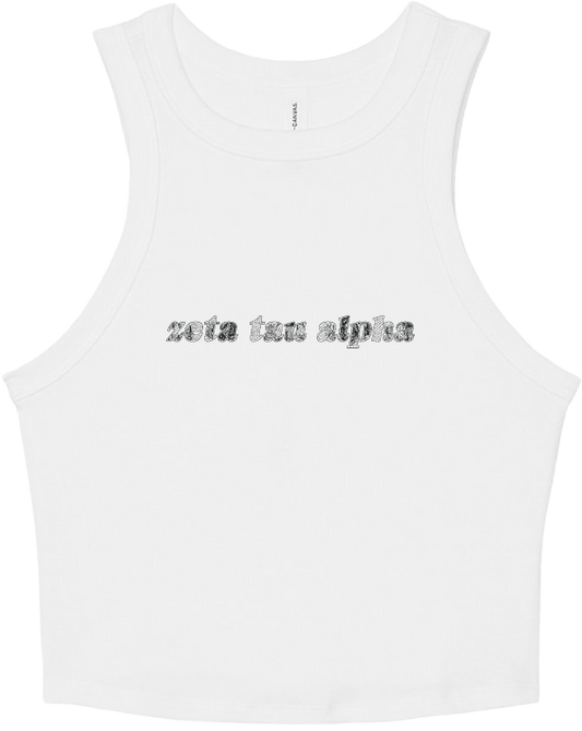 Zeta Tau Alpha Lace Print Cropped Tank