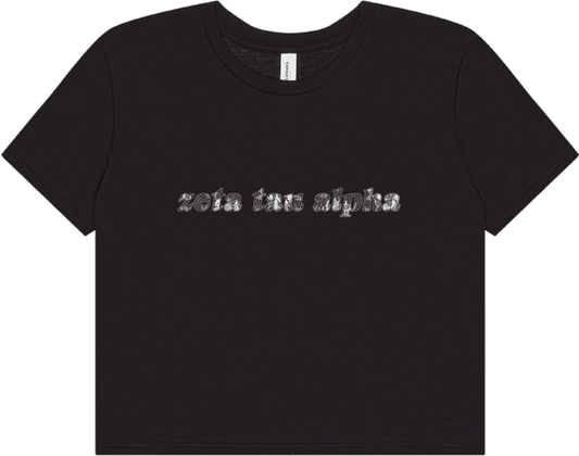 Zeta Tau Alpha cropped tee in black