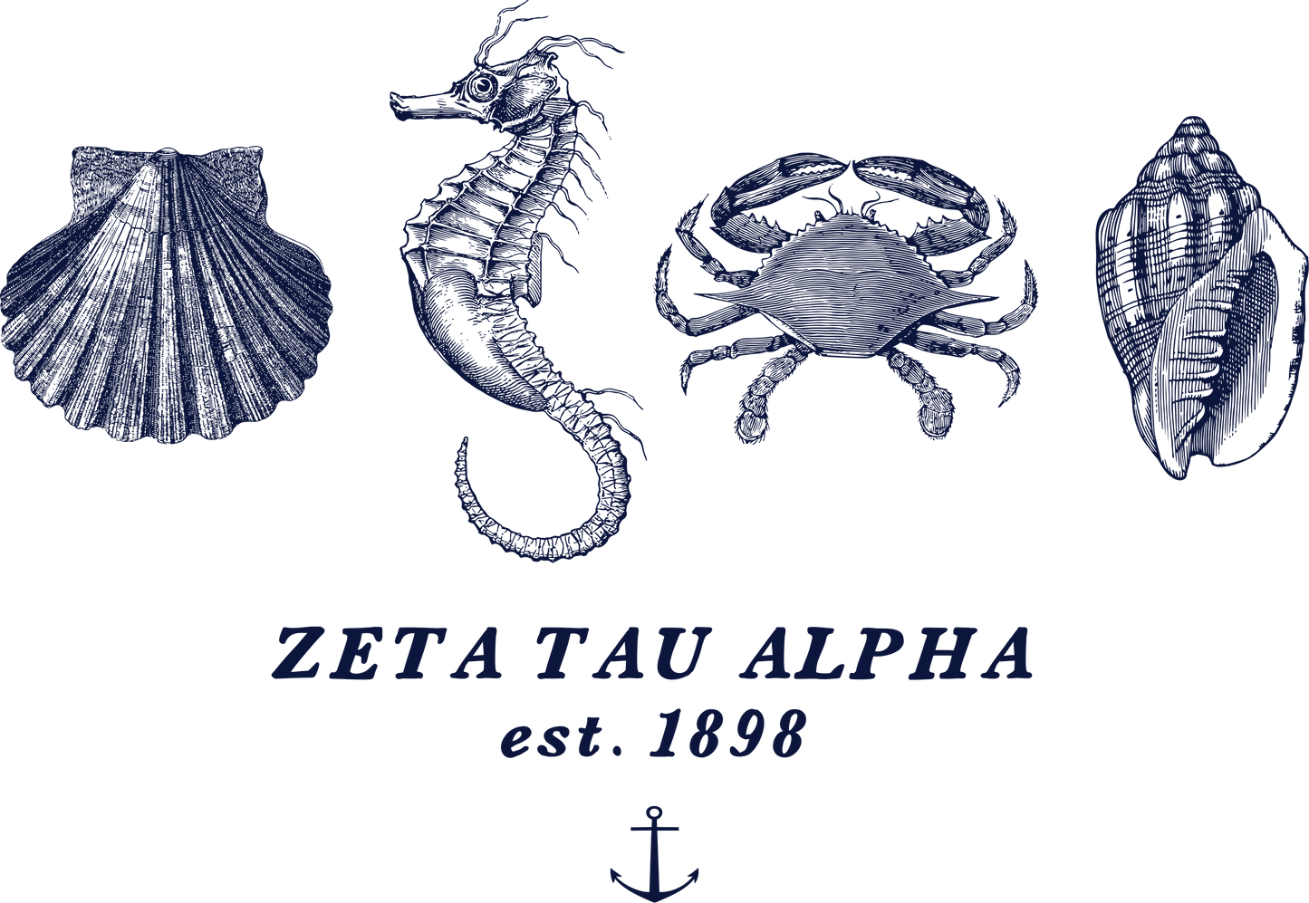 Zeta Tau Alpha Nautical Graphic T-Shirts