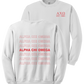 Alpha Chi Omega Repeating Name Crewneck Sweatshirts