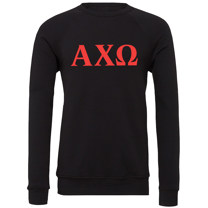Alpha Chi Omega Lettered Crewneck Sweatshirts