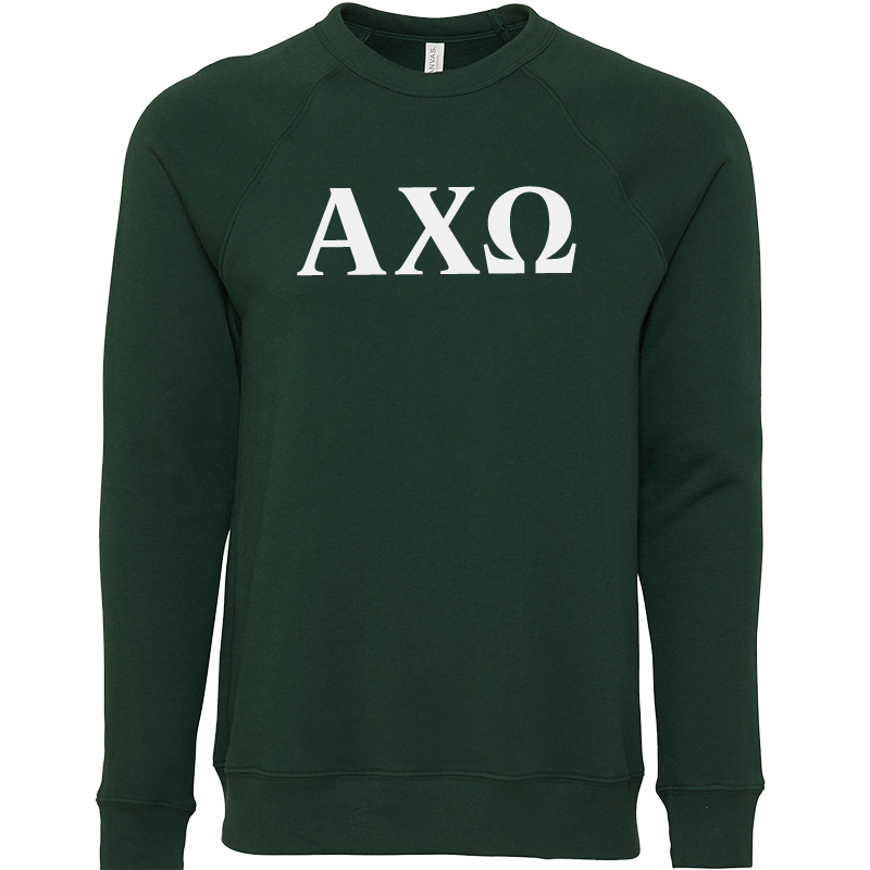 Alpha Chi Omega Lettered Crewneck Sweatshirts