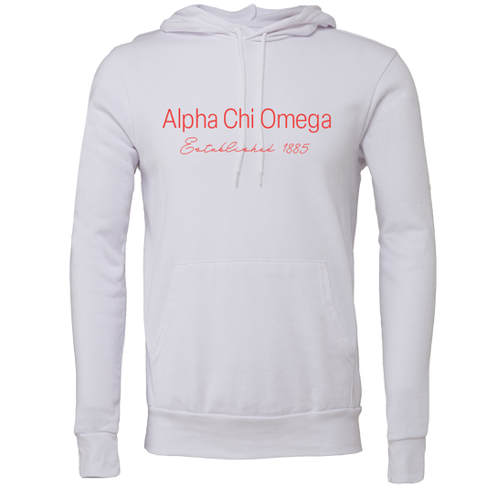 Alpha Chi Omega Embroidered Printed Name Hooded Sweatshirts