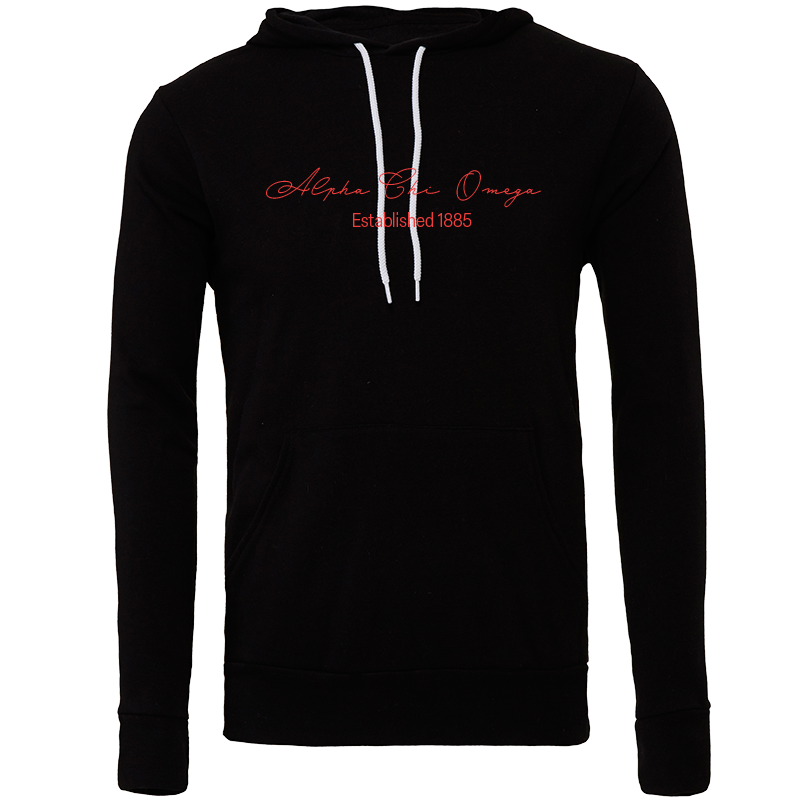 Alpha Chi Omega Embroidered Scripted Name Hooded Sweatshirts