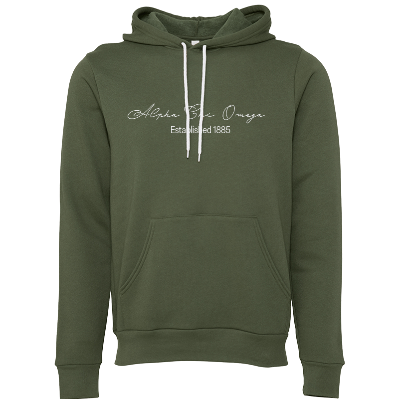 Alpha Chi Omega Embroidered Scripted Name Hooded Sweatshirts