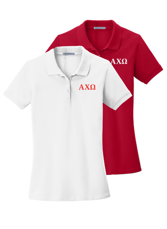 Alpha Chi Omega Ladies' Embroidered Polo Shirt