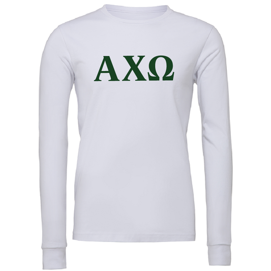 Alpha Chi Omega Lettered Long Sleeve T-Shirts