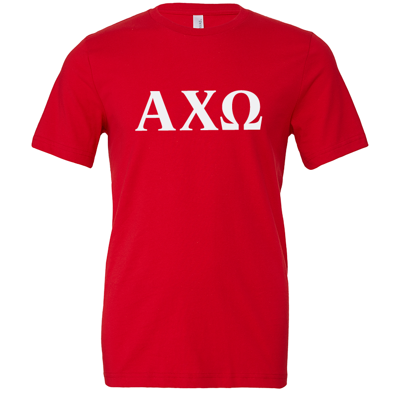 Alpha Chi Omega Lettered Short Sleeve T-Shirts