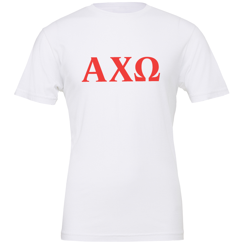 Alpha Chi Omega Lettered Short Sleeve T-Shirts