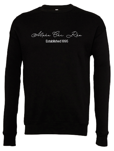 Alpha Chi Rho Embroidered Scripted Name Crewneck Sweatshirts