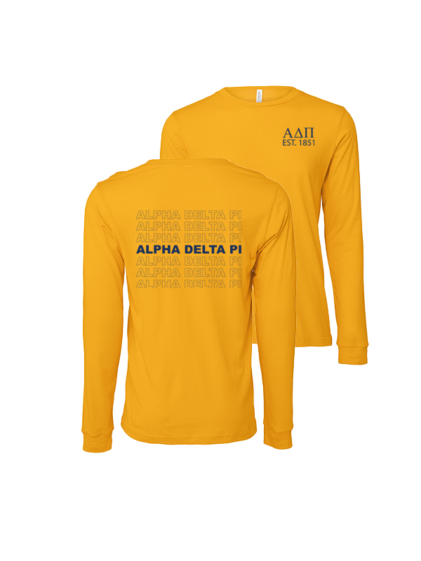 Alpha Delta Pi Repeating Name Long Sleeve T-Shirts