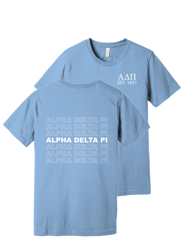 Alpha Delta Pi Repeating Name Short Sleeve T-Shirts