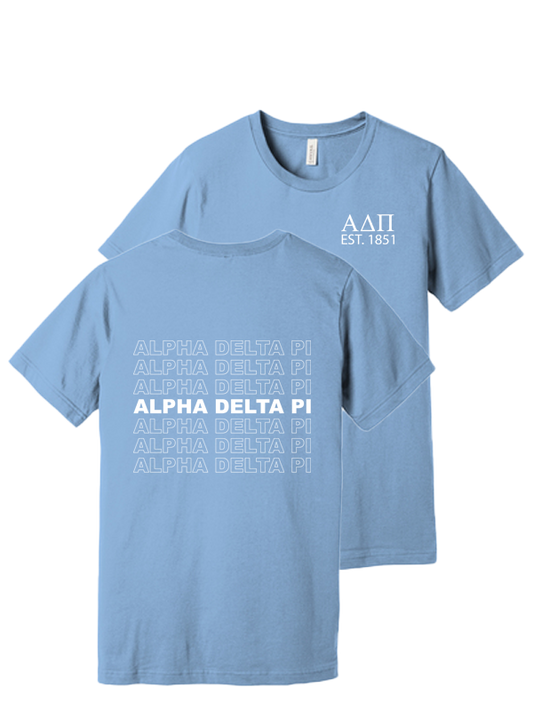 Alpha Delta Pi Repeating Name Short Sleeve T-Shirts