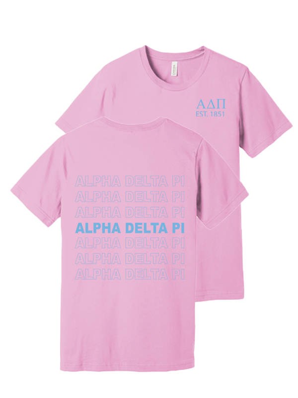 Alpha Delta Pi Repeating Name Short Sleeve T-Shirts