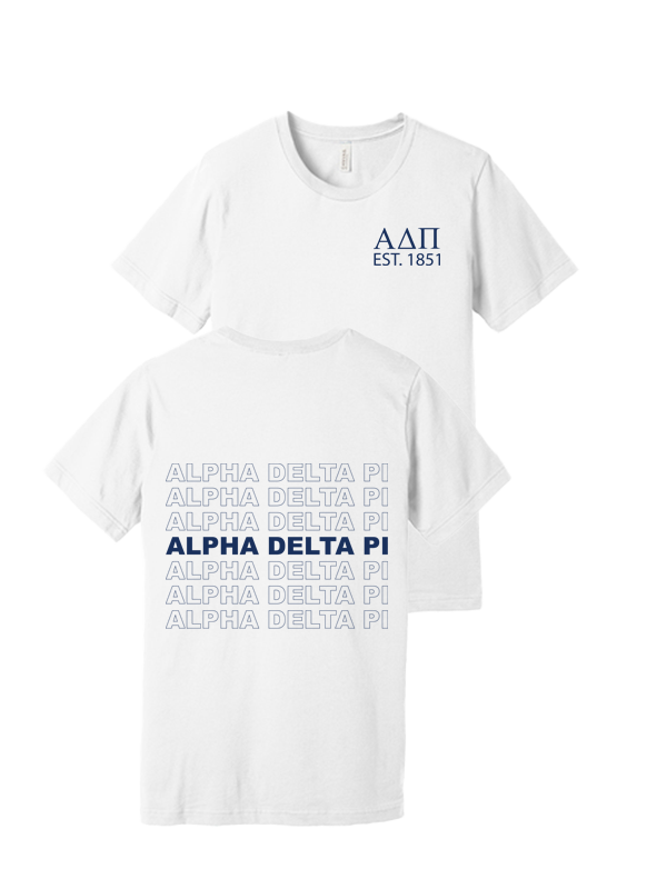 Alpha Delta Pi Repeating Name Short Sleeve T-Shirts