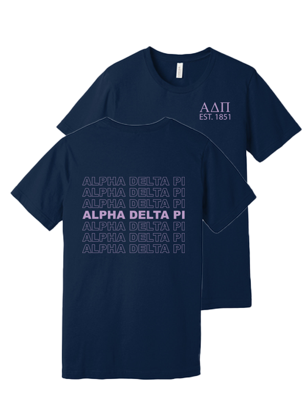 Alpha Delta Pi Repeating Name Short Sleeve T-Shirts