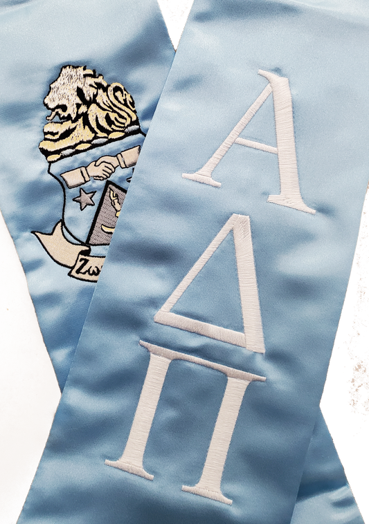 Alpha Delta Pi Graduation Stole Embroidered