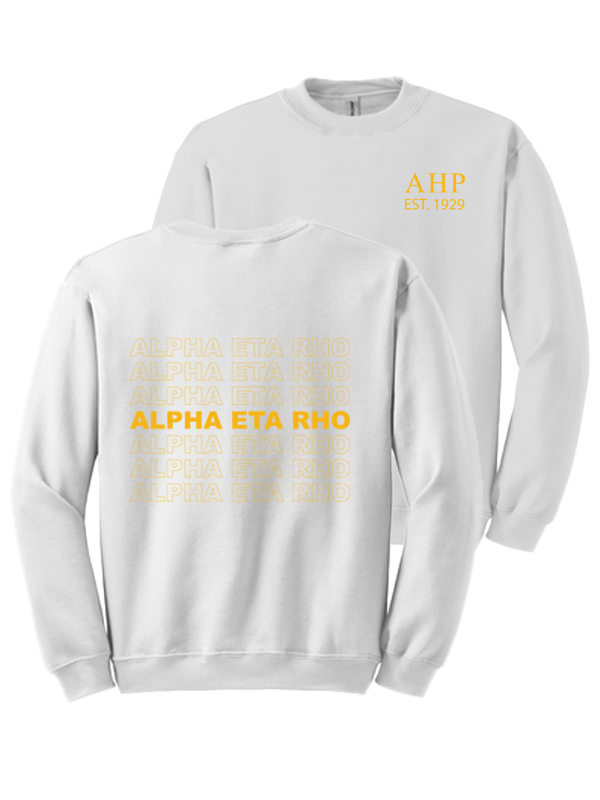 Alpha Eta Rho Repeating Name Crewneck Sweatshirts
