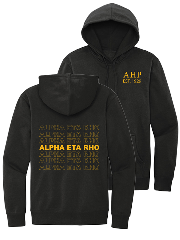 Alpha Eta Rho Repeating Name Hooded Sweatshirts