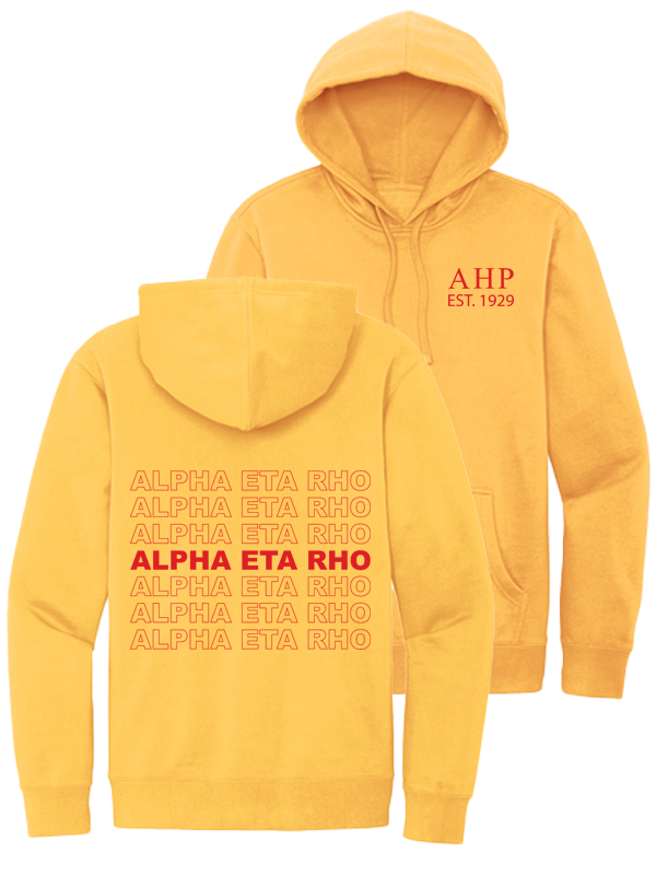 Alpha Eta Rho Repeating Name Hooded Sweatshirts