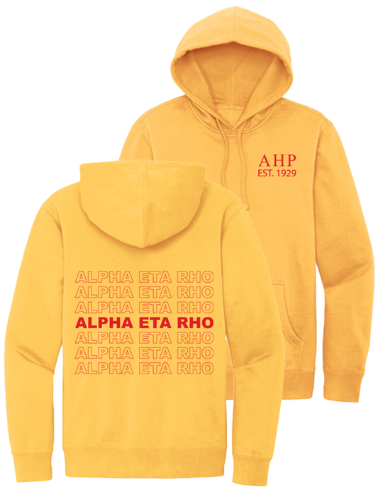 Alpha Eta Rho Repeating Name Hooded Sweatshirts