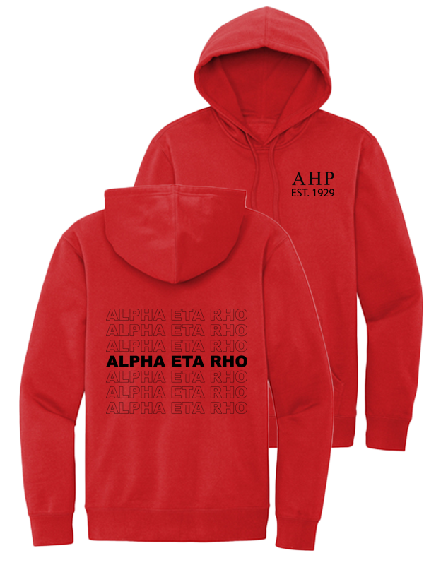 Alpha Eta Rho Repeating Name Hooded Sweatshirts