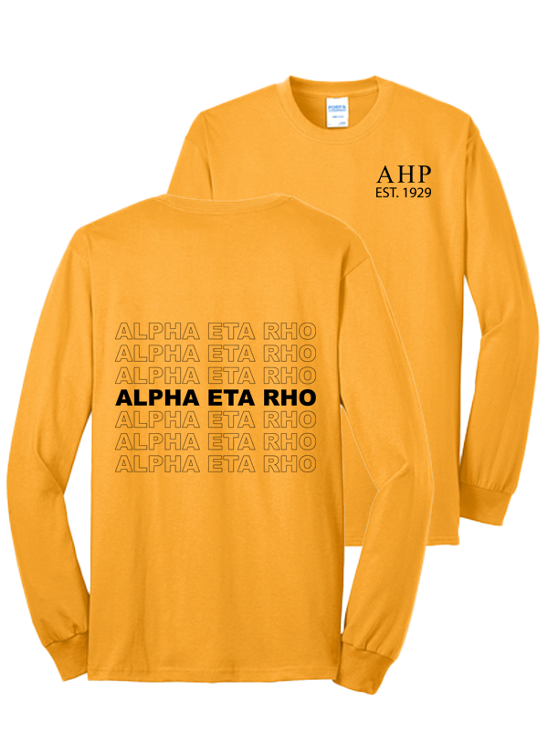 Alpha Eta Rho Repeating Name Long Sleeve T-Shirts