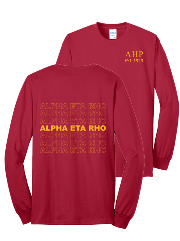 Alpha Eta Rho Repeating Name Long Sleeve T-Shirts