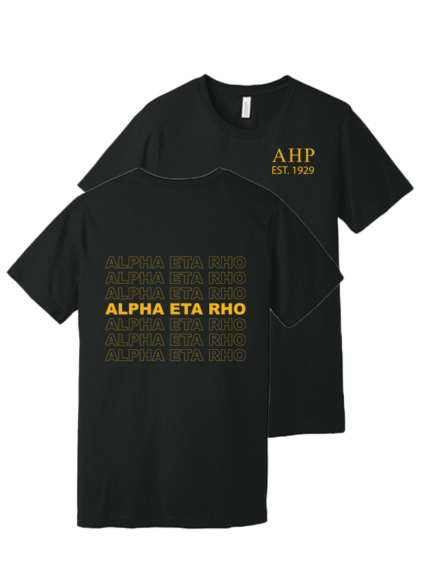Alpha Eta Rho Repeating Name Short Sleeve T-Shirts