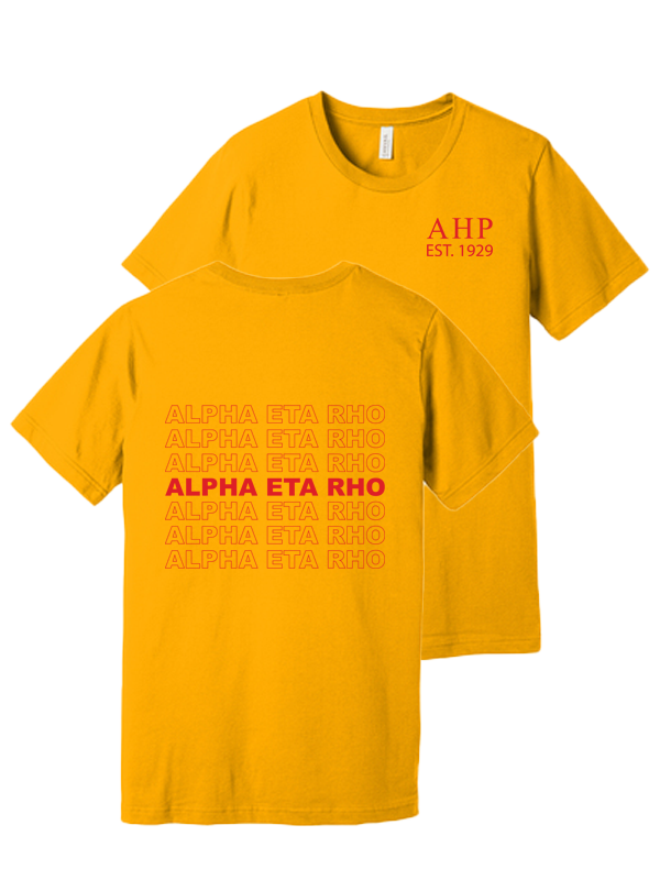 Alpha Eta Rho Repeating Name Short Sleeve T-Shirts