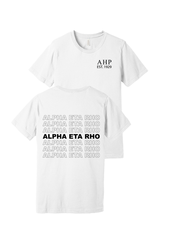 Alpha Eta Rho Repeating Name Short Sleeve T-Shirts
