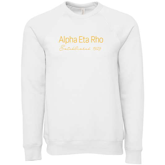 Alpha Eta Rho Embroidered Printed Name Crewneck Sweatshirts