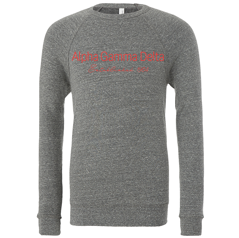 Alpha Gamma Delta Embroidered Printed Name Crewneck Sweatshirts