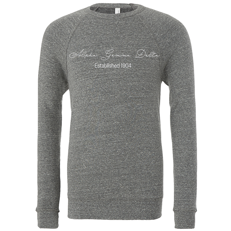 Alpha Gamma Delta Embroidered Scripted Name Crewneck Sweatshirts