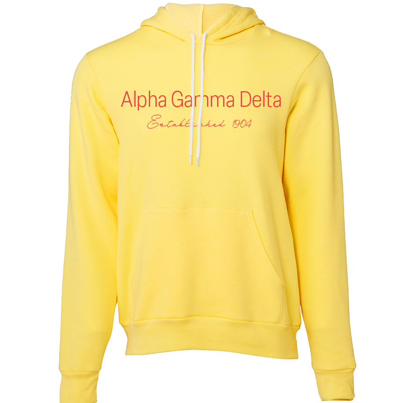 Alpha Gamma Delta Embroidered Printed Name Hooded Sweatshirts