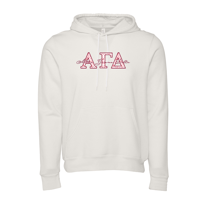 Alpha Gamma Delta Applique Letters Hooded Sweatshirt