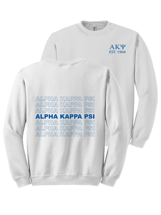 Alpha Kappa Psi Repeating Name Crewneck Sweatshirts