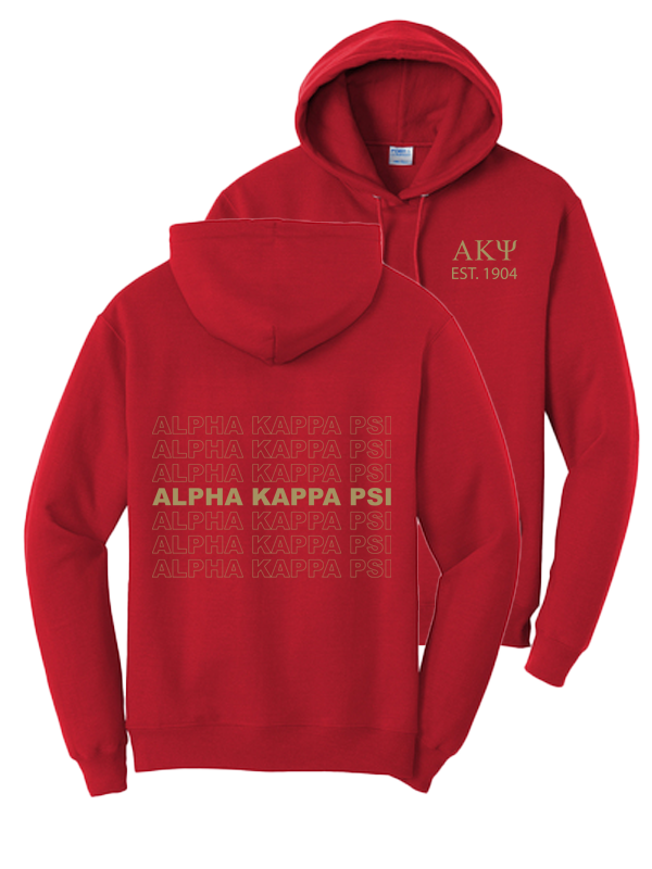 Alpha Kappa Psi Repeating Name Hooded Sweatshirts