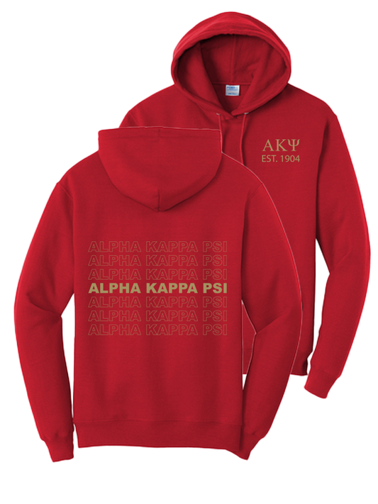 Alpha Kappa Psi Repeating Name Hooded Sweatshirts
