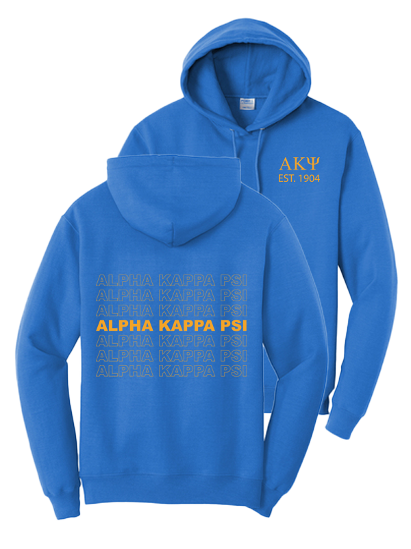 Alpha Kappa Psi Repeating Name Hooded Sweatshirts