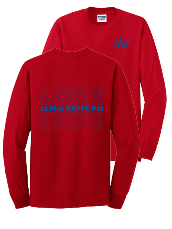 Alpha Kappa Psi Repeating Name Long Sleeve T-Shirts