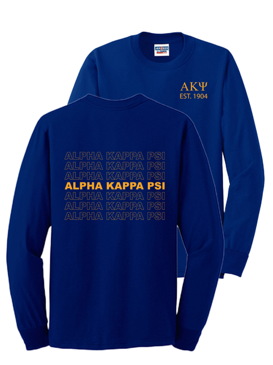 Alpha Kappa Psi Repeating Name Long Sleeve T-Shirts