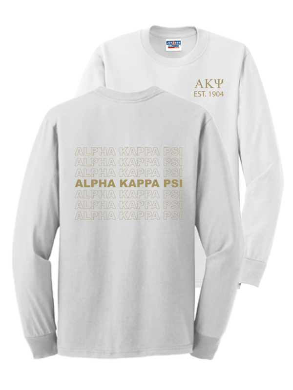 Alpha Kappa Psi Repeating Name Long Sleeve T-Shirts