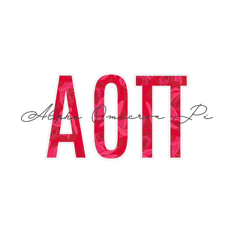 Alpha Omicron Pi Applique Letters Crewneck Sweatshirt